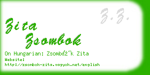 zita zsombok business card